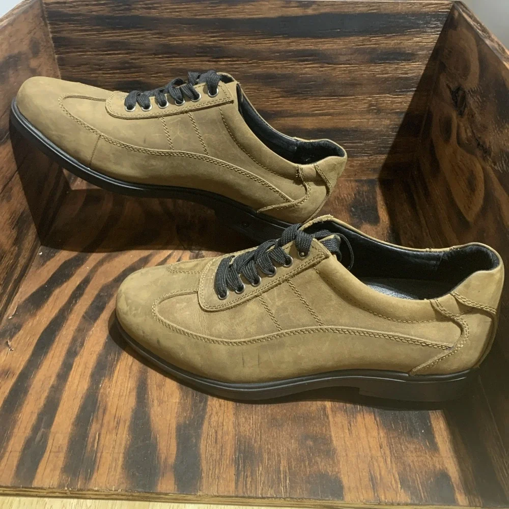 Gravity Defyer Men Size 8‎ Brown Leather Versoshock Comfort Lace-Up Shoes